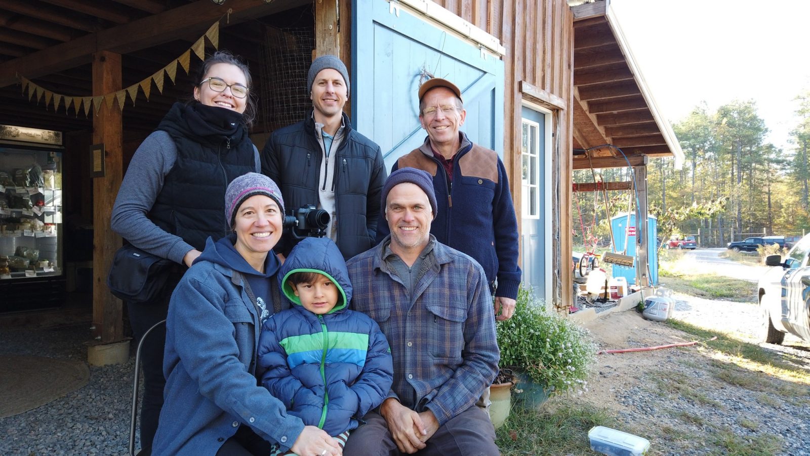 Janet Aardema and Dan Dignon of Broadfork Farm and their daughter, along with Lizbet Kloot-Palmer, Barrett Self, and Eric Bendfeldt.