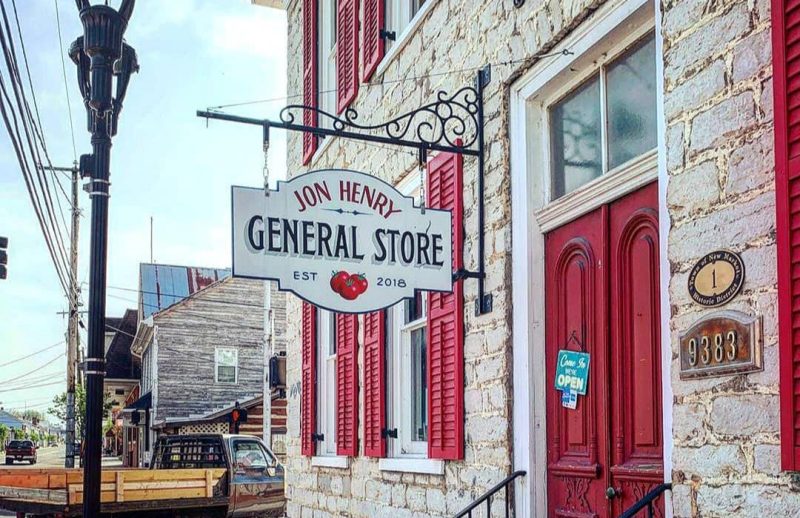 Jon Henry General Store front door and sign