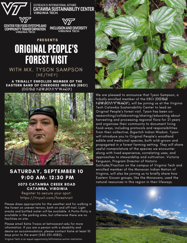 Flyer for the Original People's Forest Visit Walk